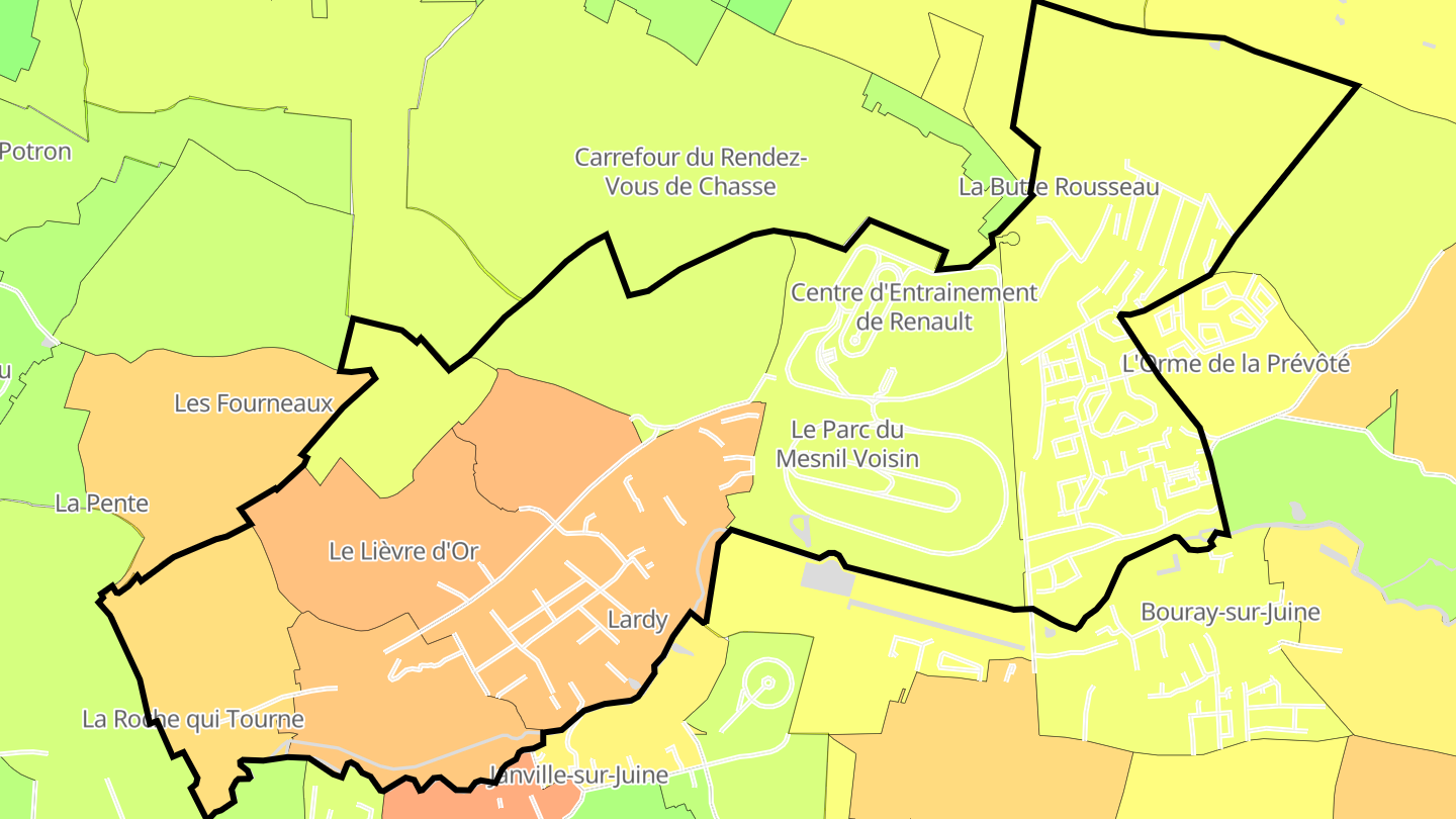 Carte des prix de l'immobilier Lardy