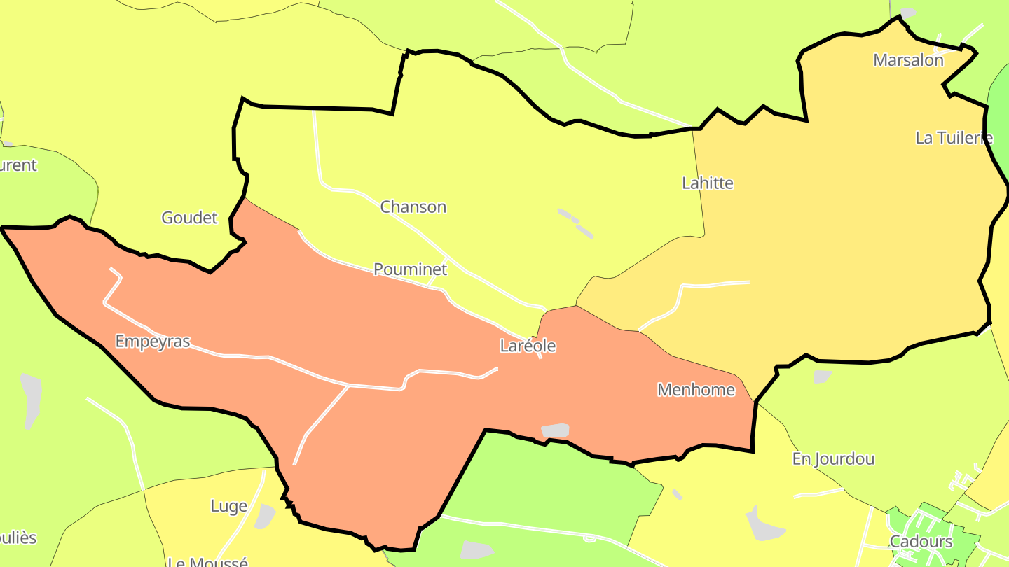 Carte des prix de l'immobilier Laréole