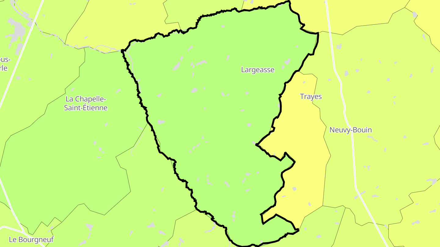 Carte des prix de l'immobilier Largeasse