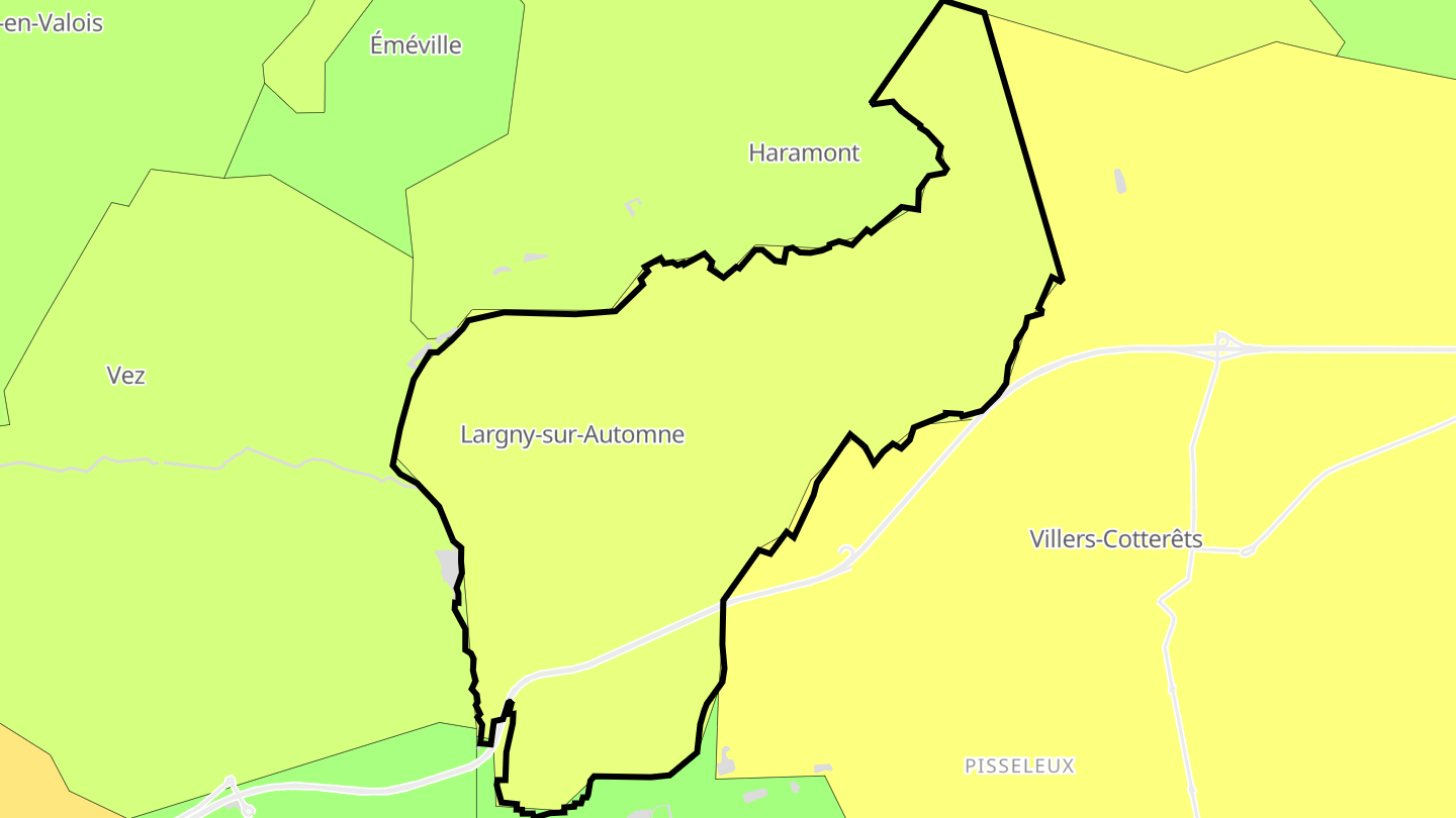Carte des prix de l'immobilier Largny-sur-Automne