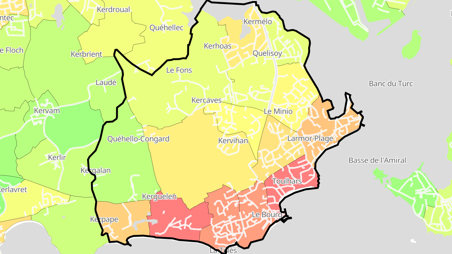 Carte des prix de l'immobilier Larmor-Plage