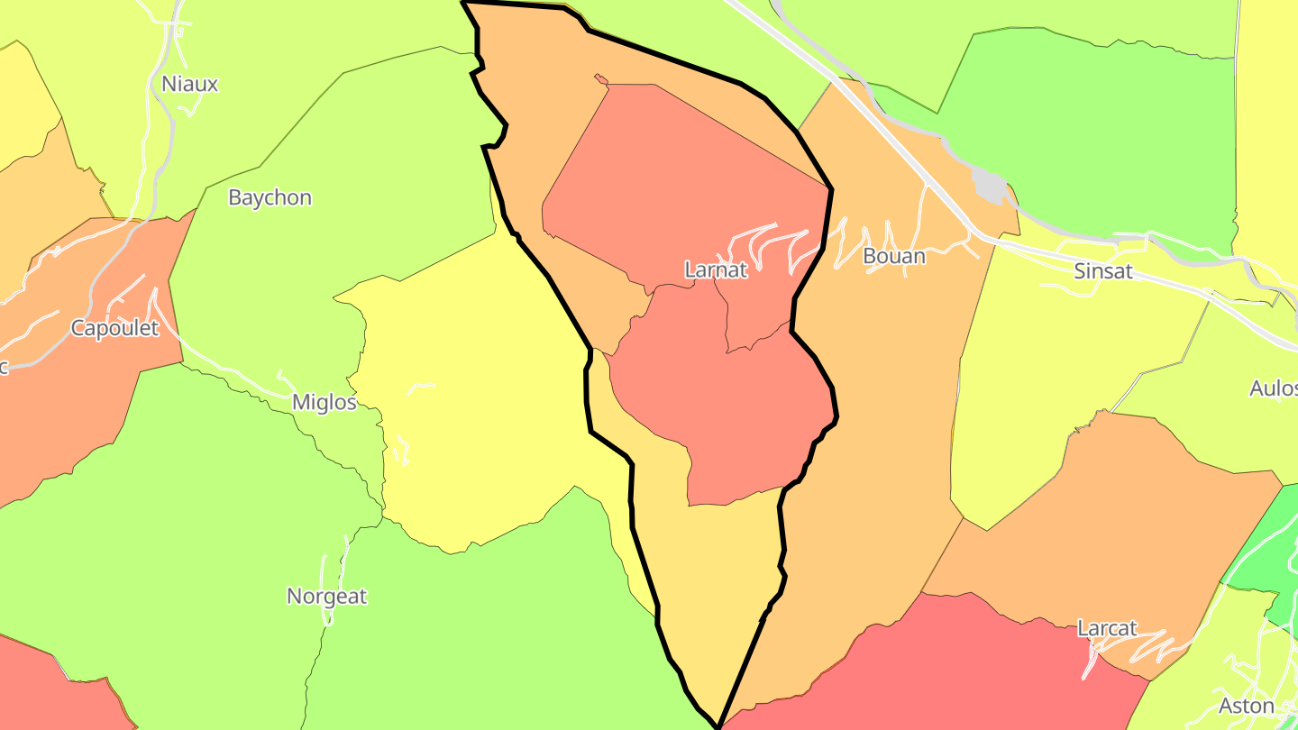 Carte des prix de l'immobilier Larnat