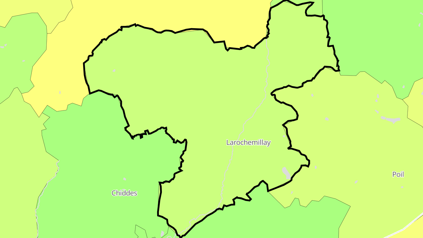 Carte des prix de l'immobilier Larochemillay