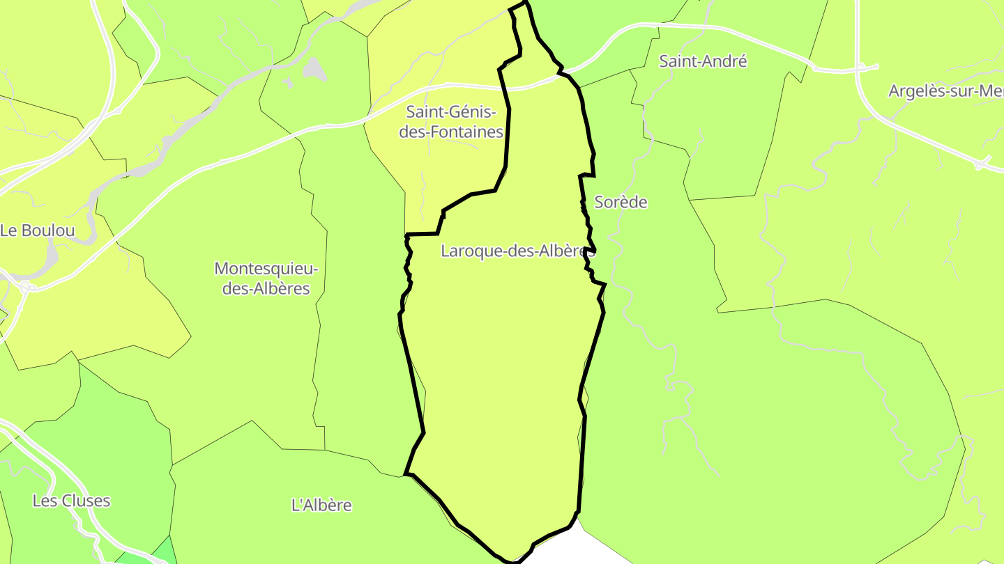 Carte des prix de l'immobilier Laroque-des-Albères
