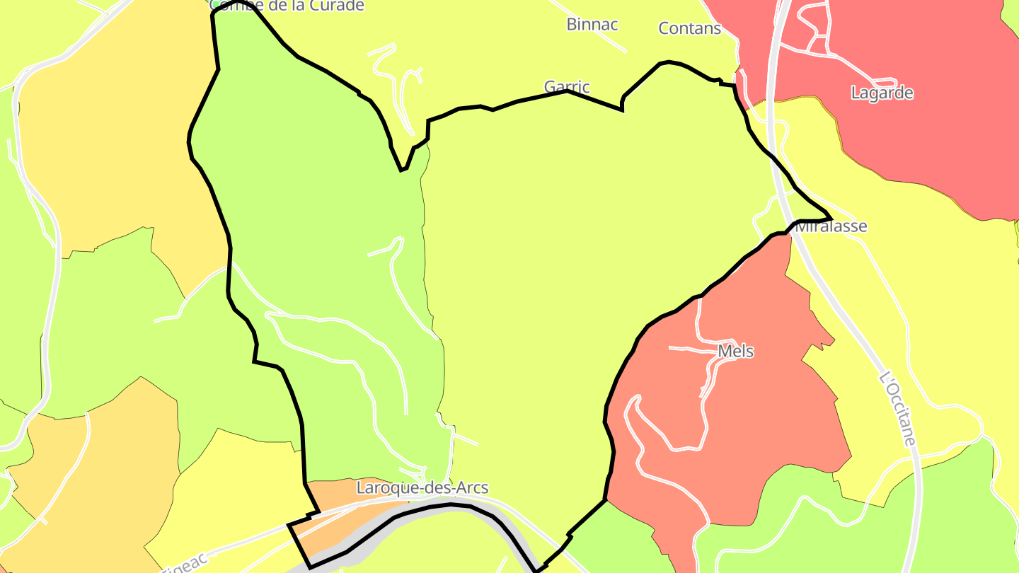 Carte des prix de l'immobilier Laroque-des-Arcs
