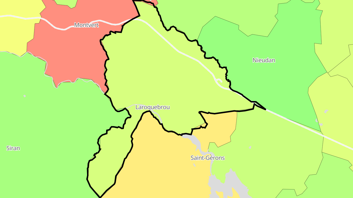 Carte des prix de l'immobilier Laroquebrou