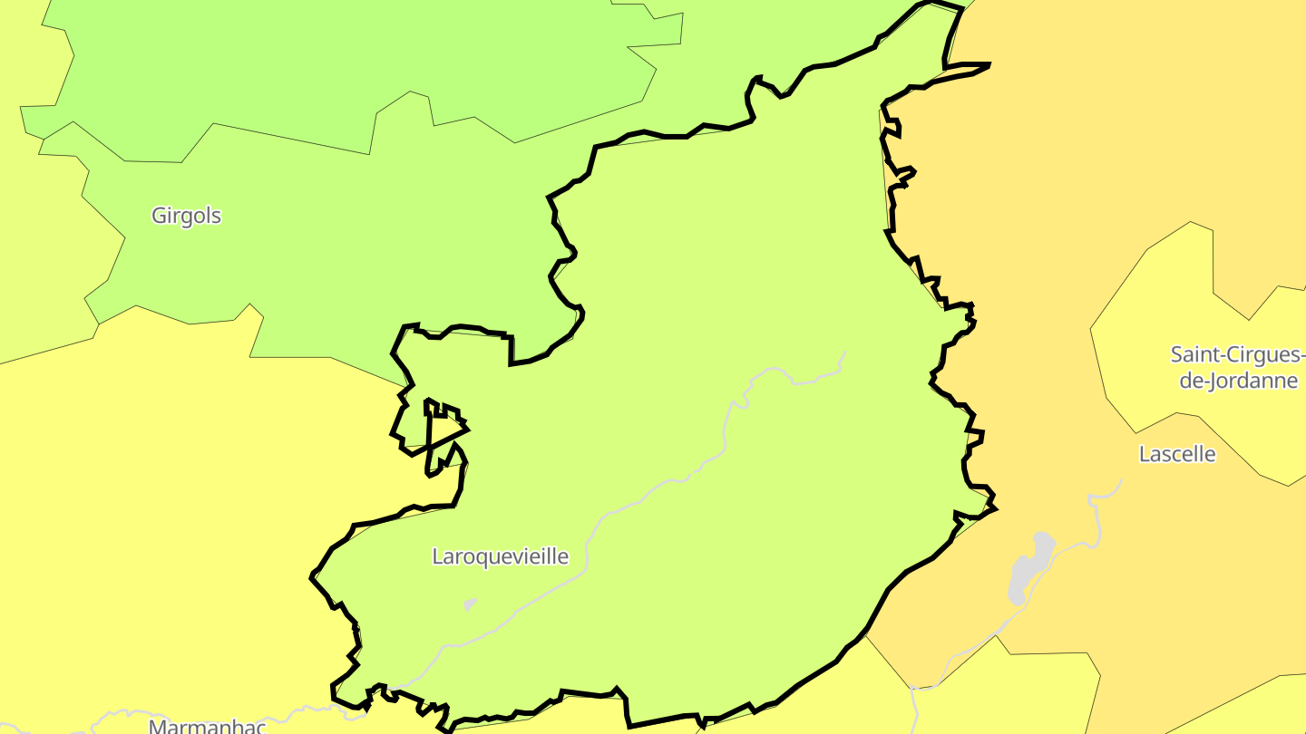 Carte des prix de l'immobilier Laroquevieille