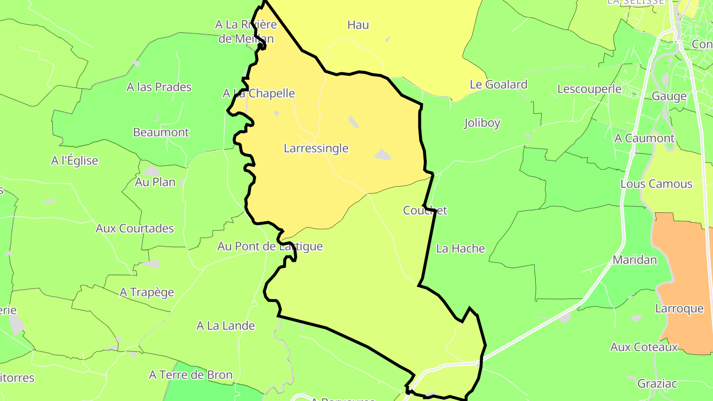 Carte des prix de l'immobilier Larressingle