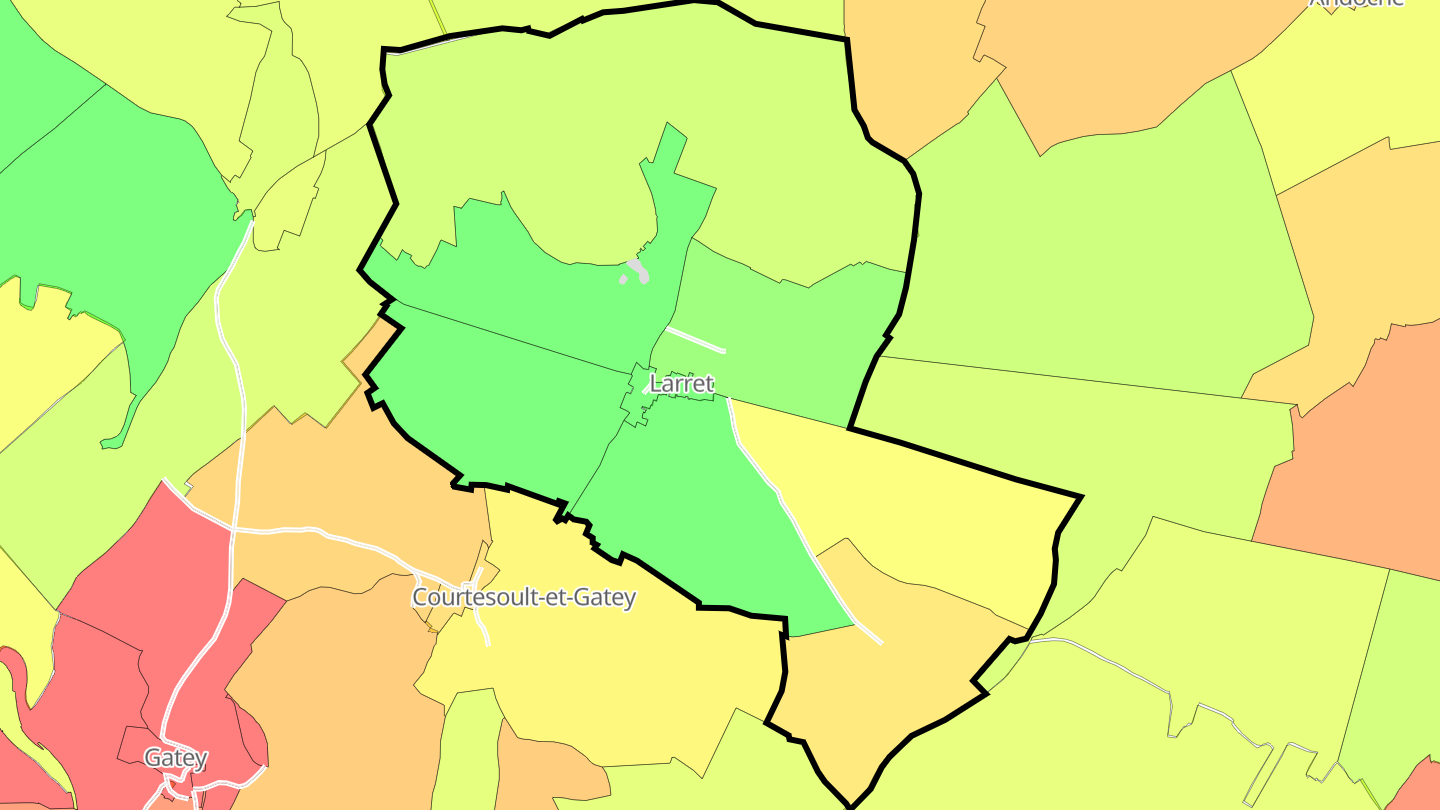 Carte des prix de l'immobilier Larret