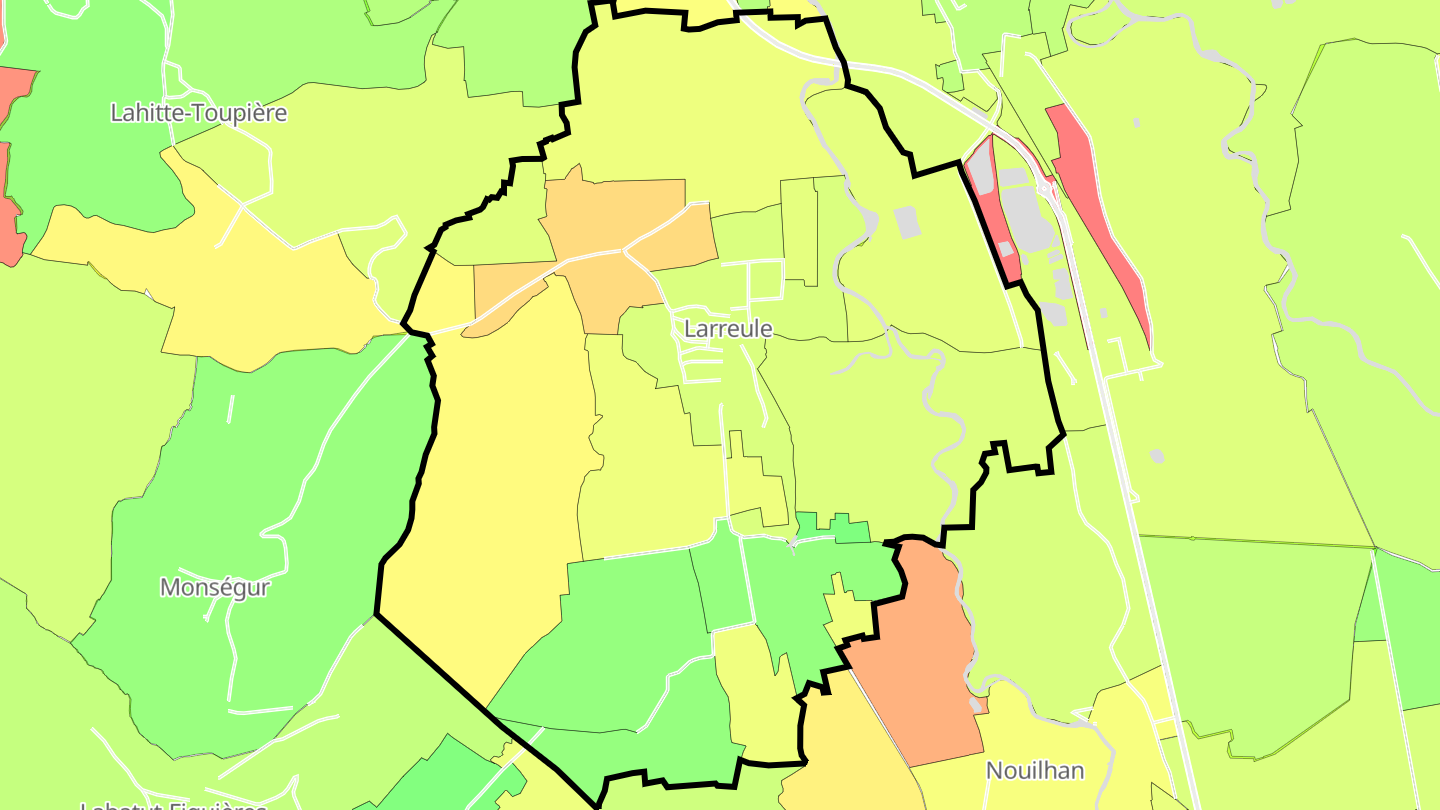 Carte des prix de l'immobilier Larreule