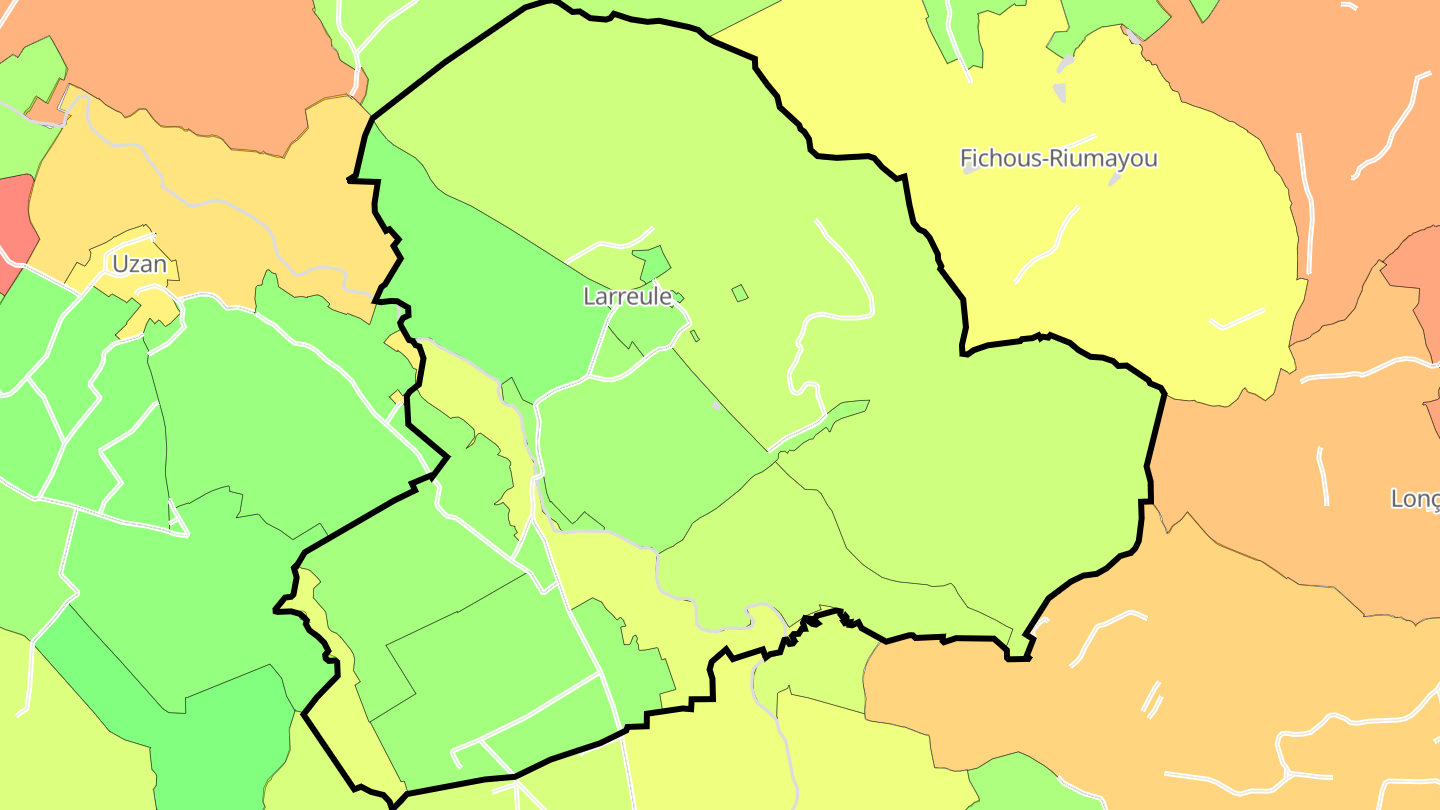 Carte des prix de l'immobilier Larreule
