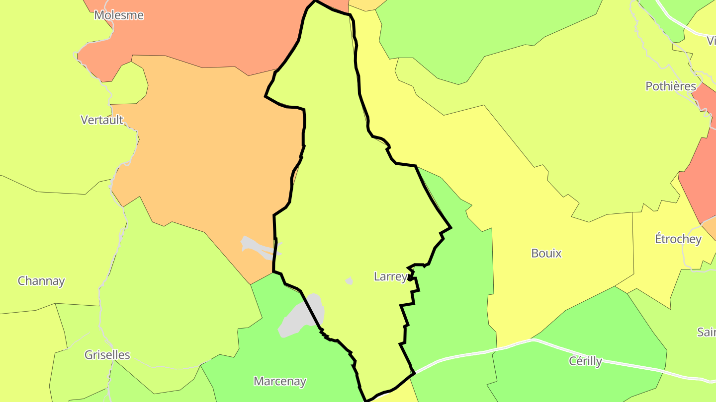 Carte des prix de l'immobilier Larrey