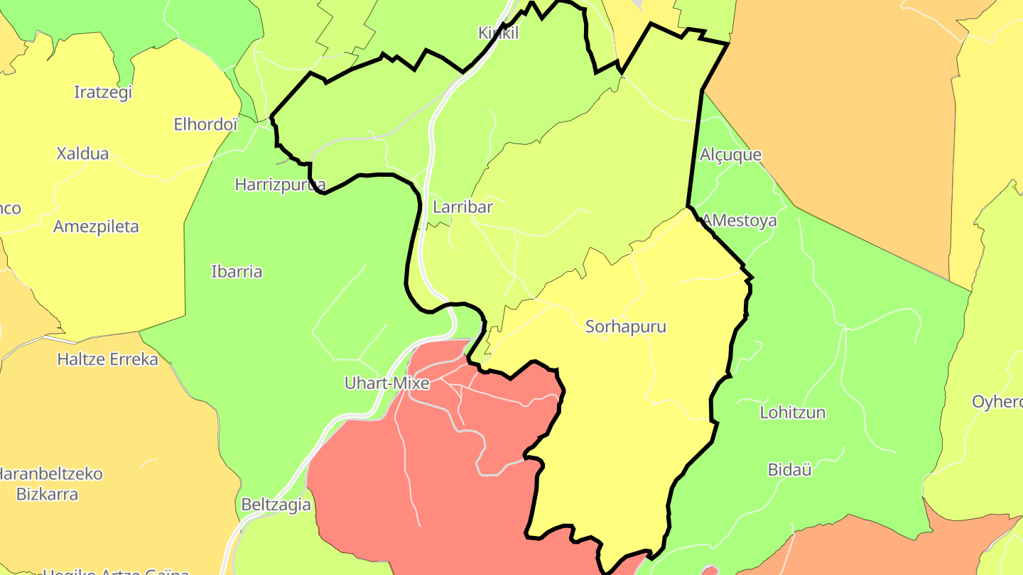 Carte des prix de l'immobilier Larribar-Sorhapuru