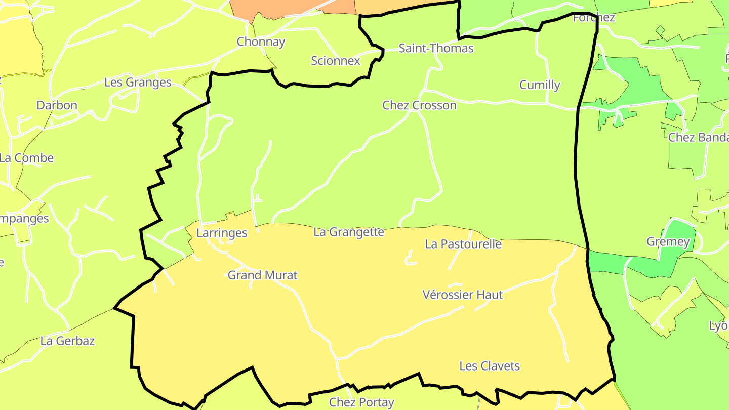 Carte des prix de l'immobilier Larringes