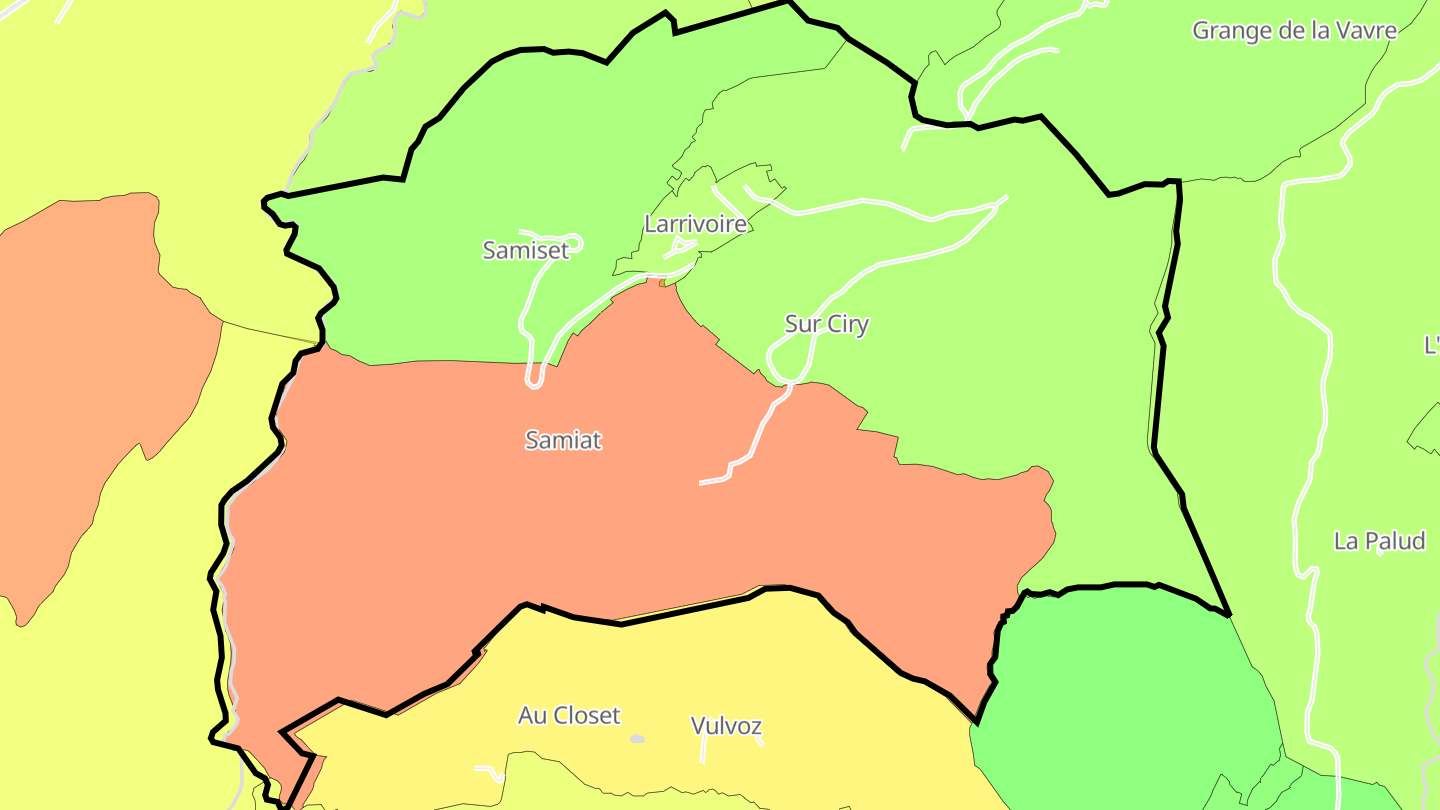 Carte des prix de l'immobilier Larrivoire