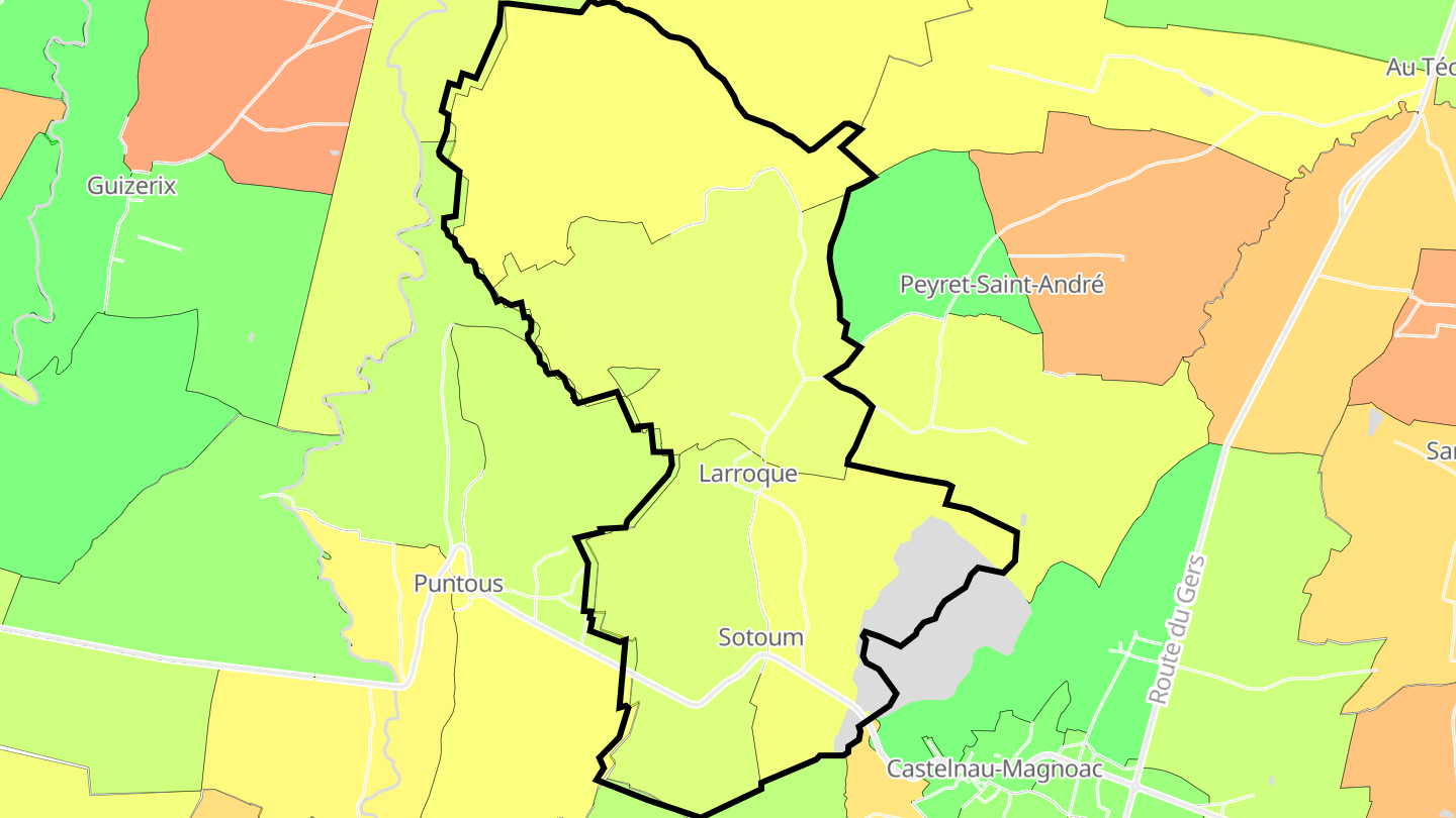 Carte des prix de l'immobilier Larroque