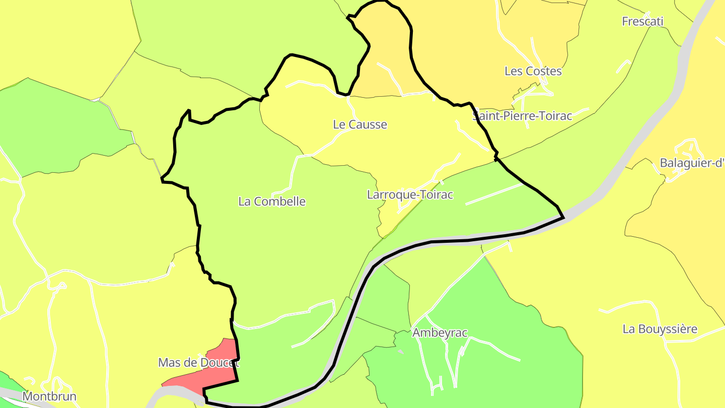 Carte des prix de l'immobilier Larroque-Toirac