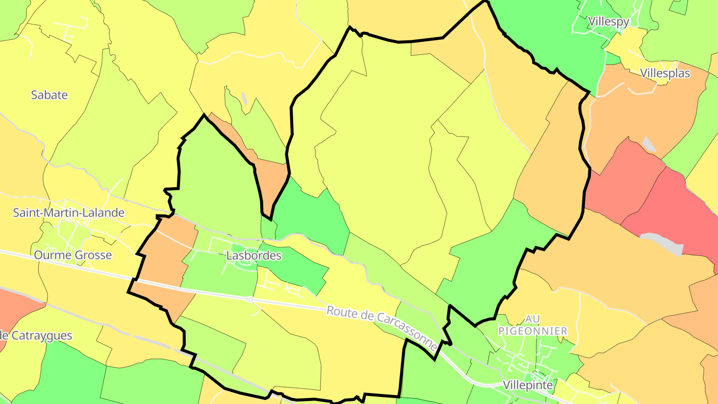 Carte des prix de l'immobilier Lasbordes