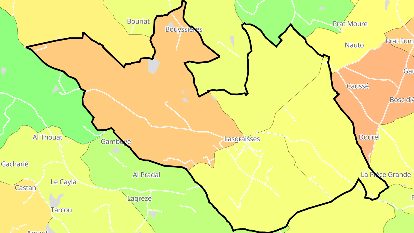 Carte des prix de l'immobilier Lasgraisses