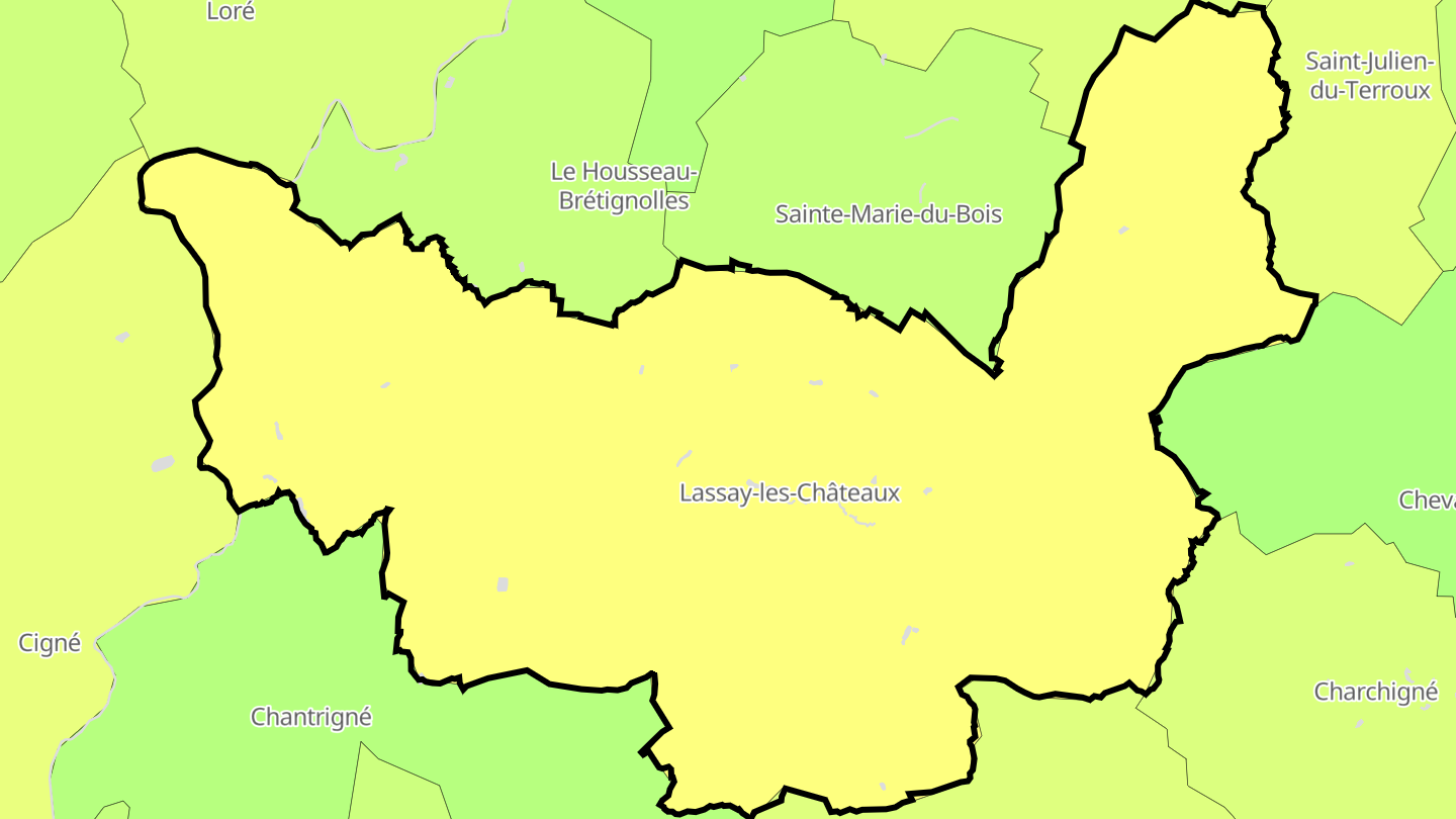 Carte des prix de l'immobilier Lassay-les-Châteaux