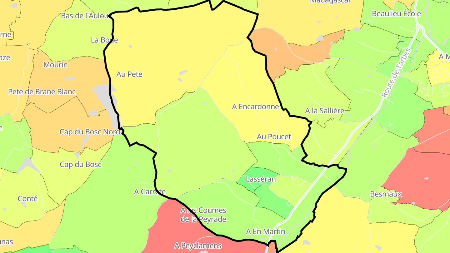 Carte des prix de l'immobilier Lasséran