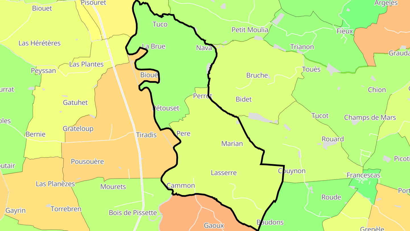 Carte des prix de l'immobilier Lasserre