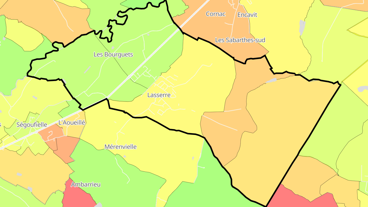 Carte des prix de l'immobilier Lasserre-Pradère