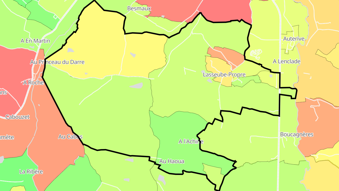 Carte des prix de l'immobilier Lasseube-Propre