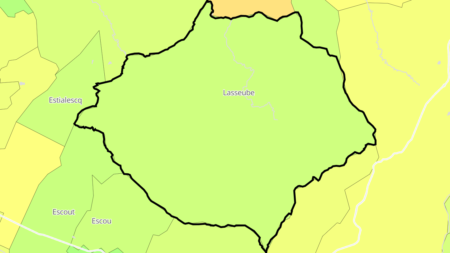 Carte des prix de l'immobilier Lasseube