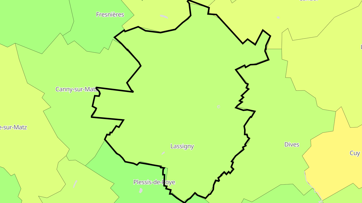 Carte des prix de l'immobilier Lassigny
