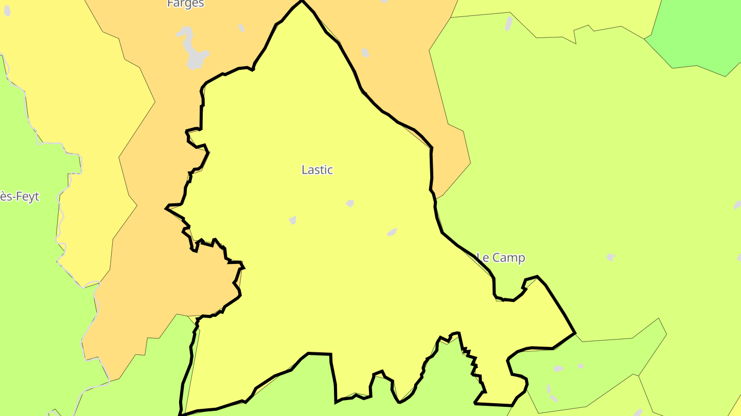 Carte des prix de l'immobilier Lastic