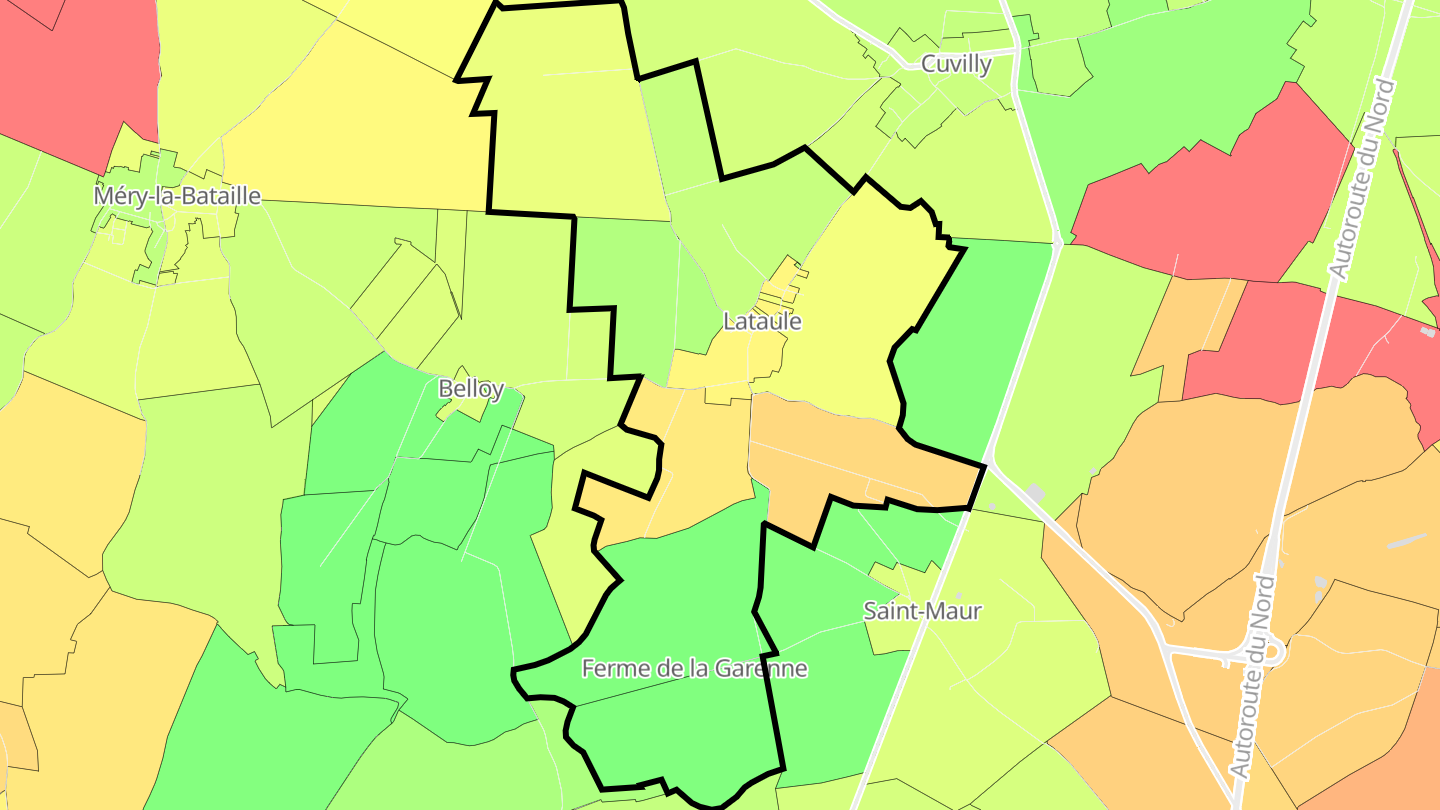 Carte des prix de l'immobilier Lataule