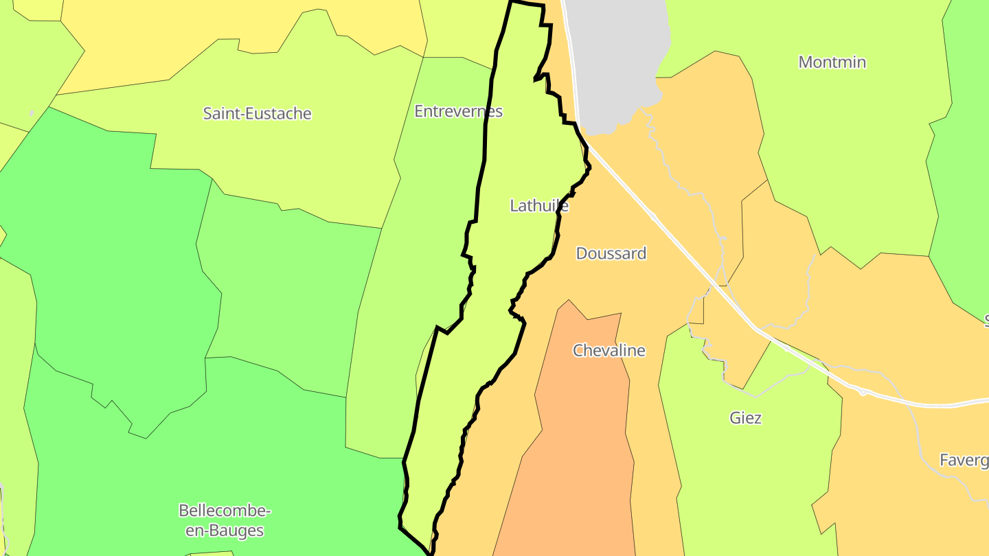 Carte des prix de l'immobilier Lathuile