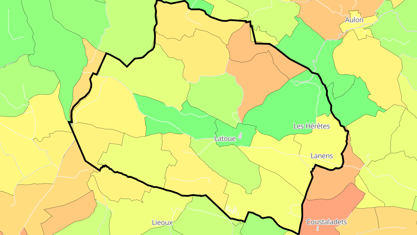 Carte des prix de l'immobilier Latoue