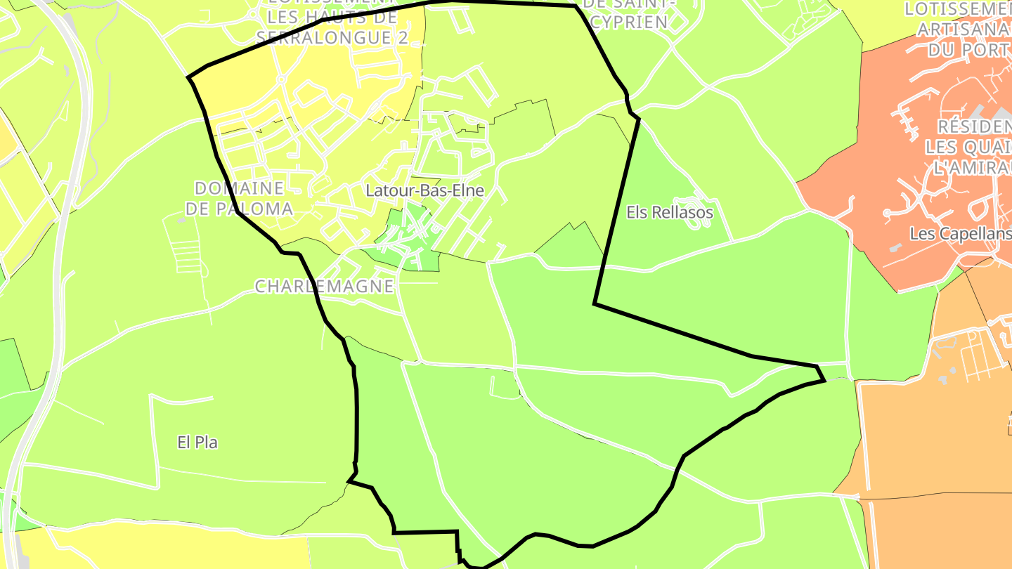 Carte des prix de l'immobilier Latour-Bas-Elne