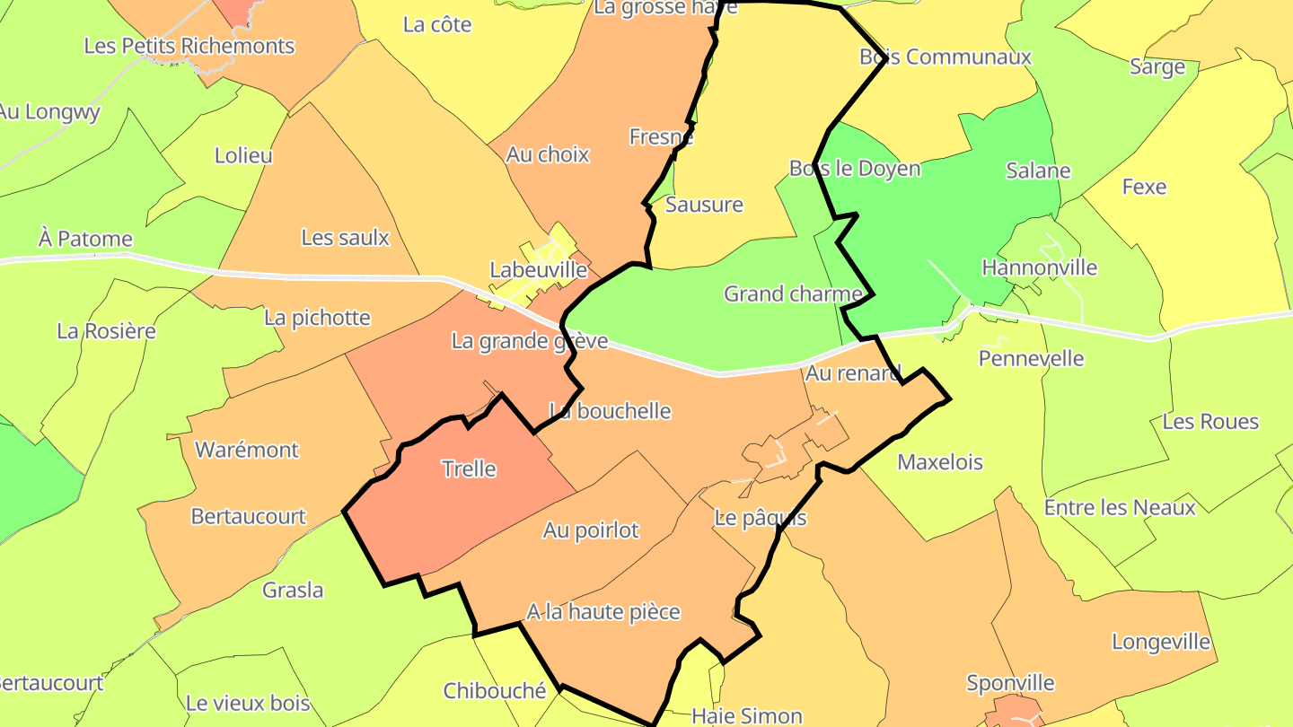 Carte des prix de l'immobilier Latour-en-Woëvre