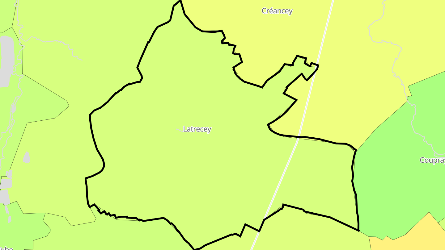 Carte des prix de l'immobilier Latrecey