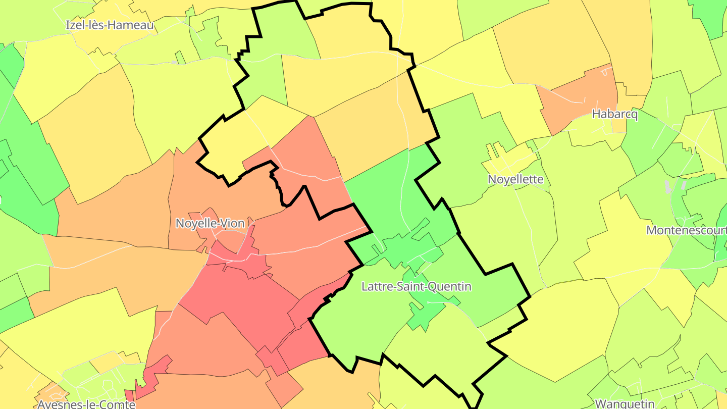Carte des prix de l'immobilier Lattre-Saint-Quentin