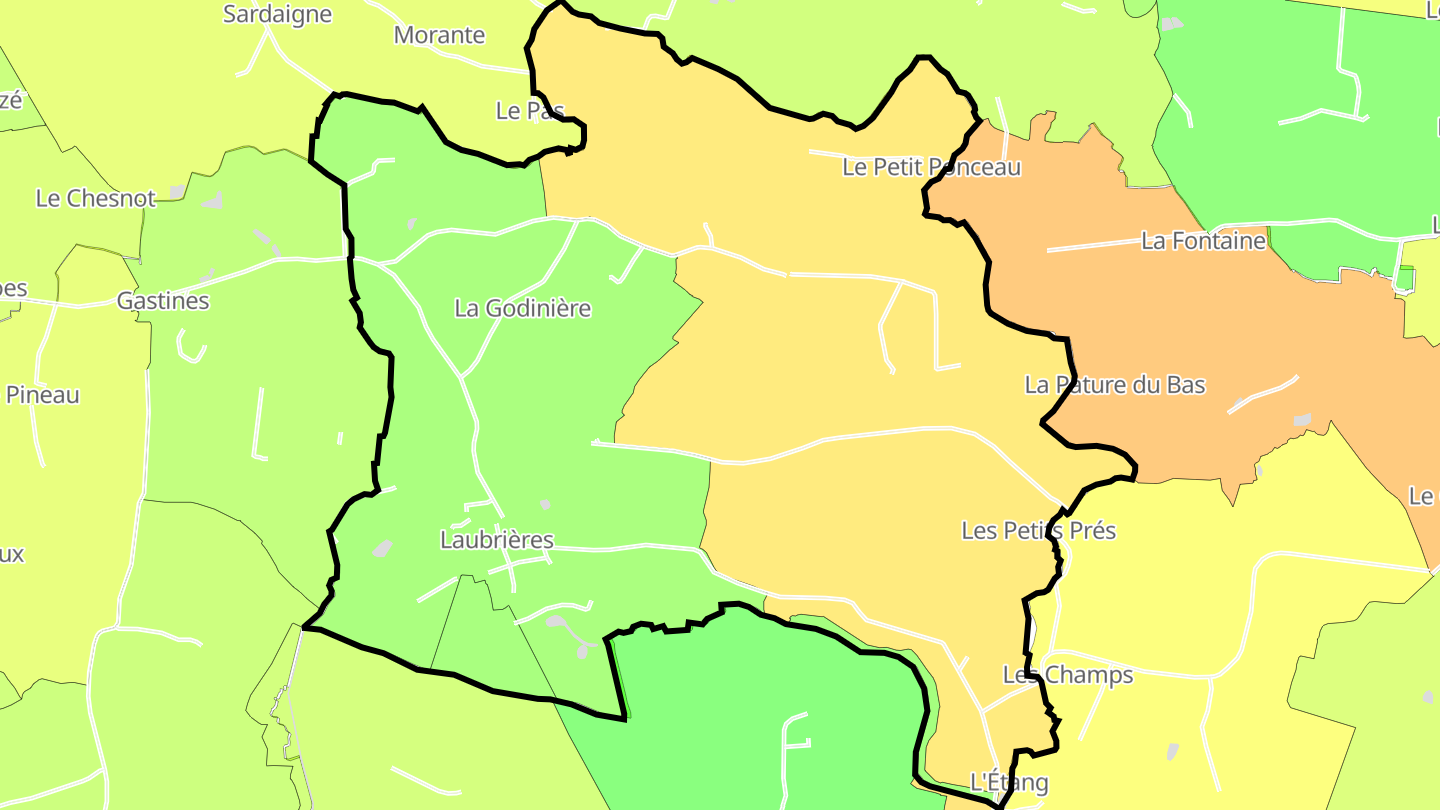 Carte des prix de l'immobilier Laubrières