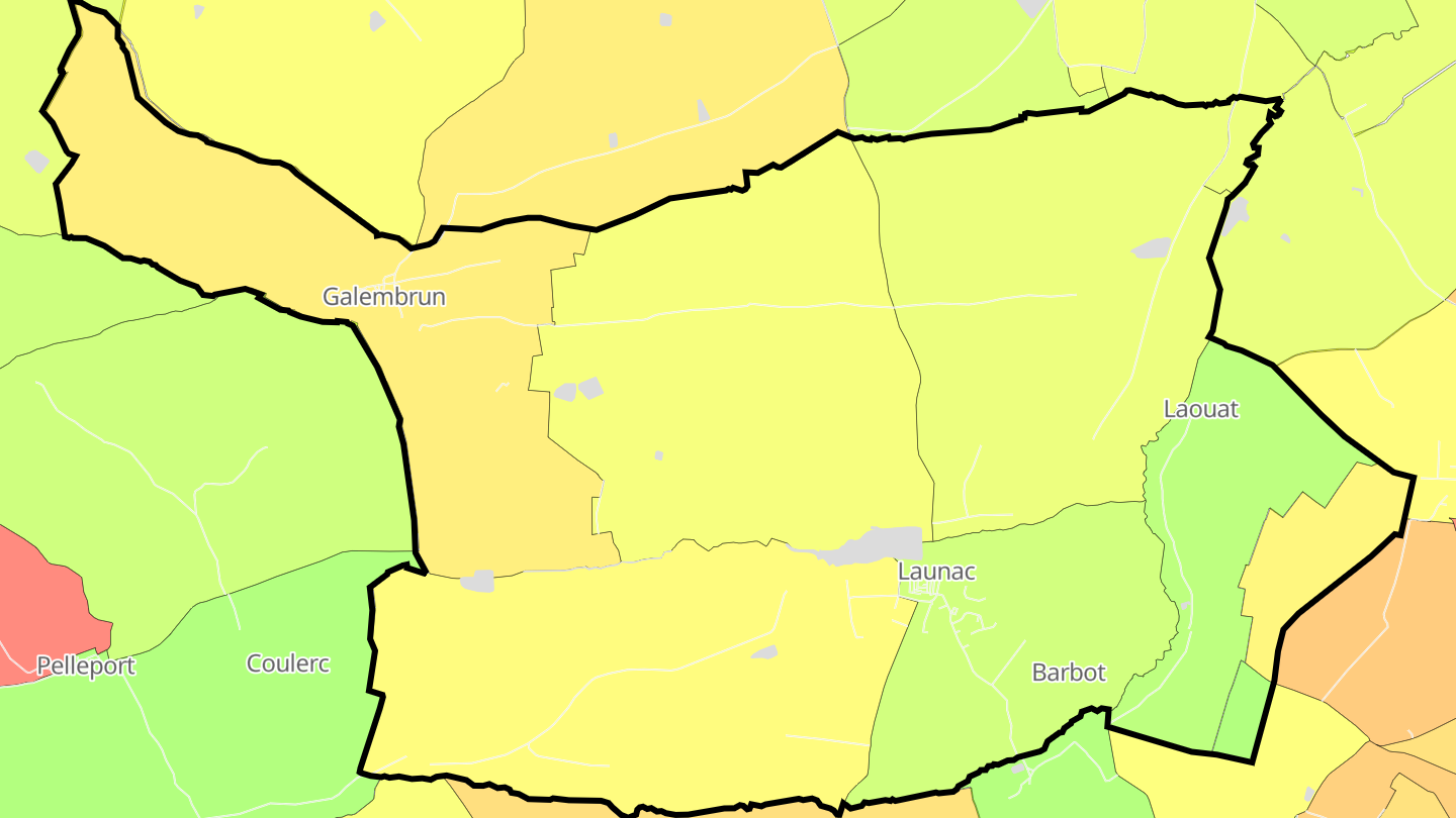 Carte des prix de l'immobilier Launac