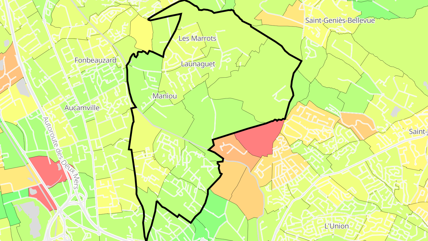 Carte des prix de l'immobilier Launaguet