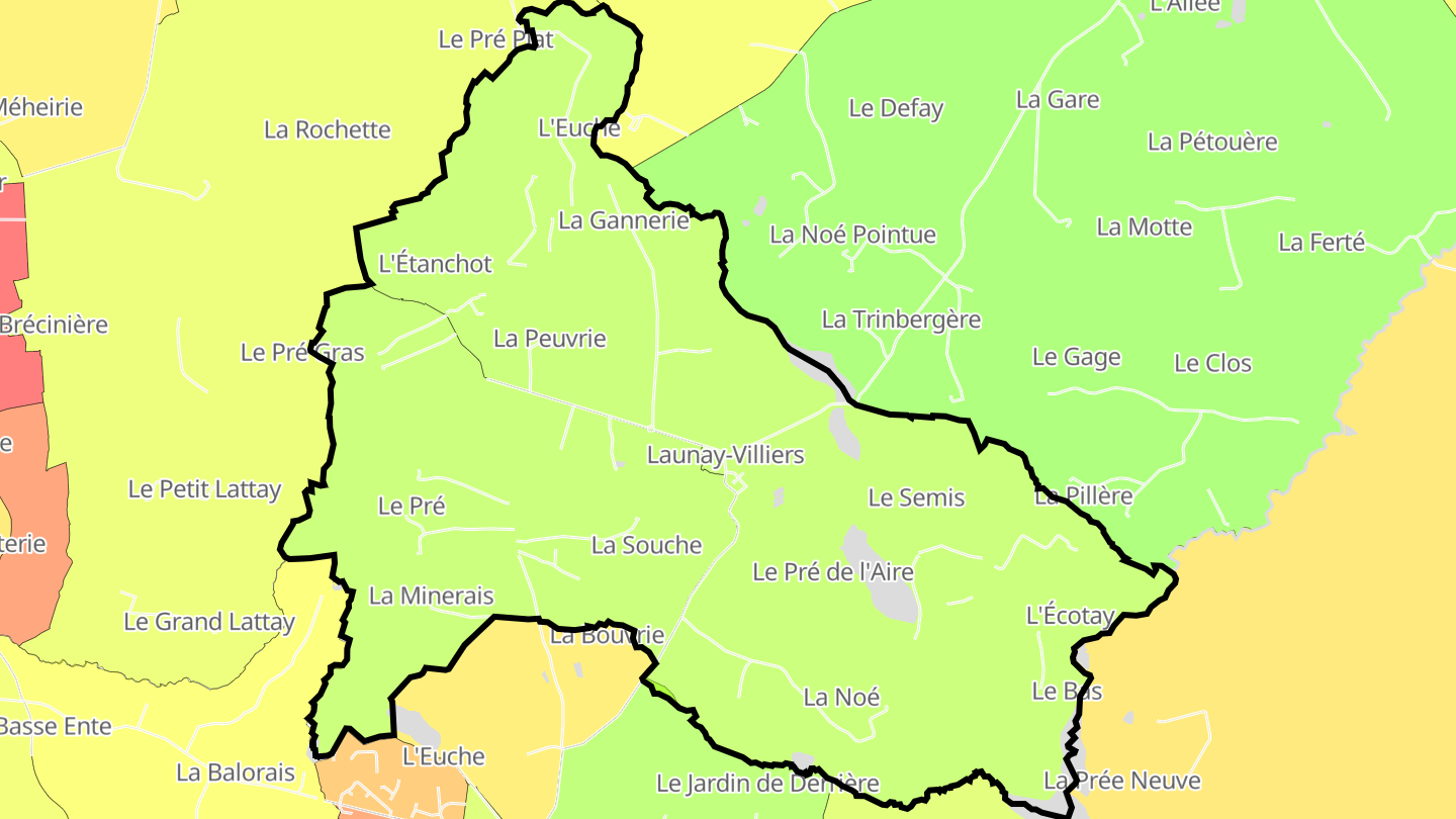 Carte des prix de l'immobilier Launay-Villiers