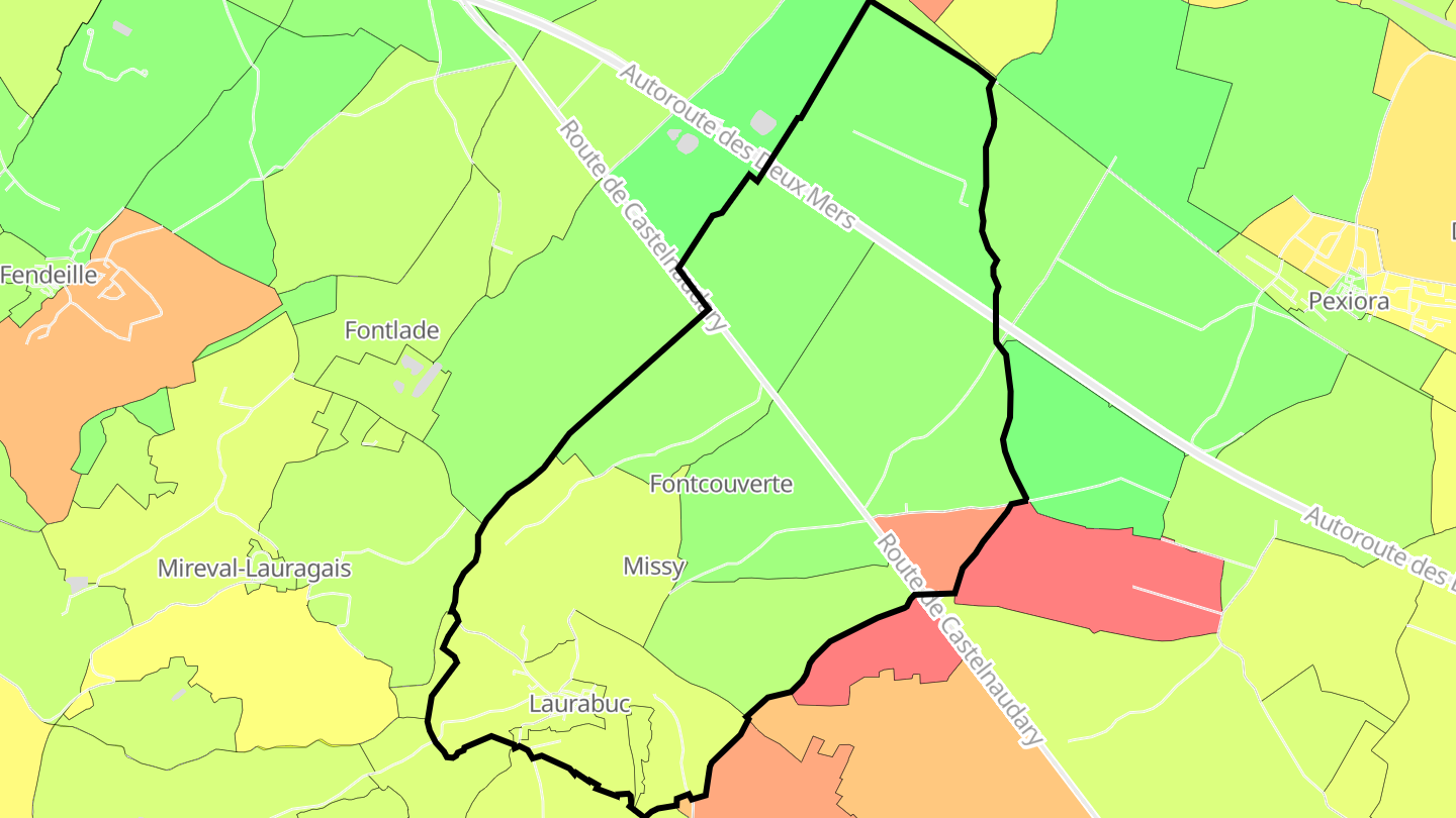 Carte des prix de l'immobilier Laurabuc