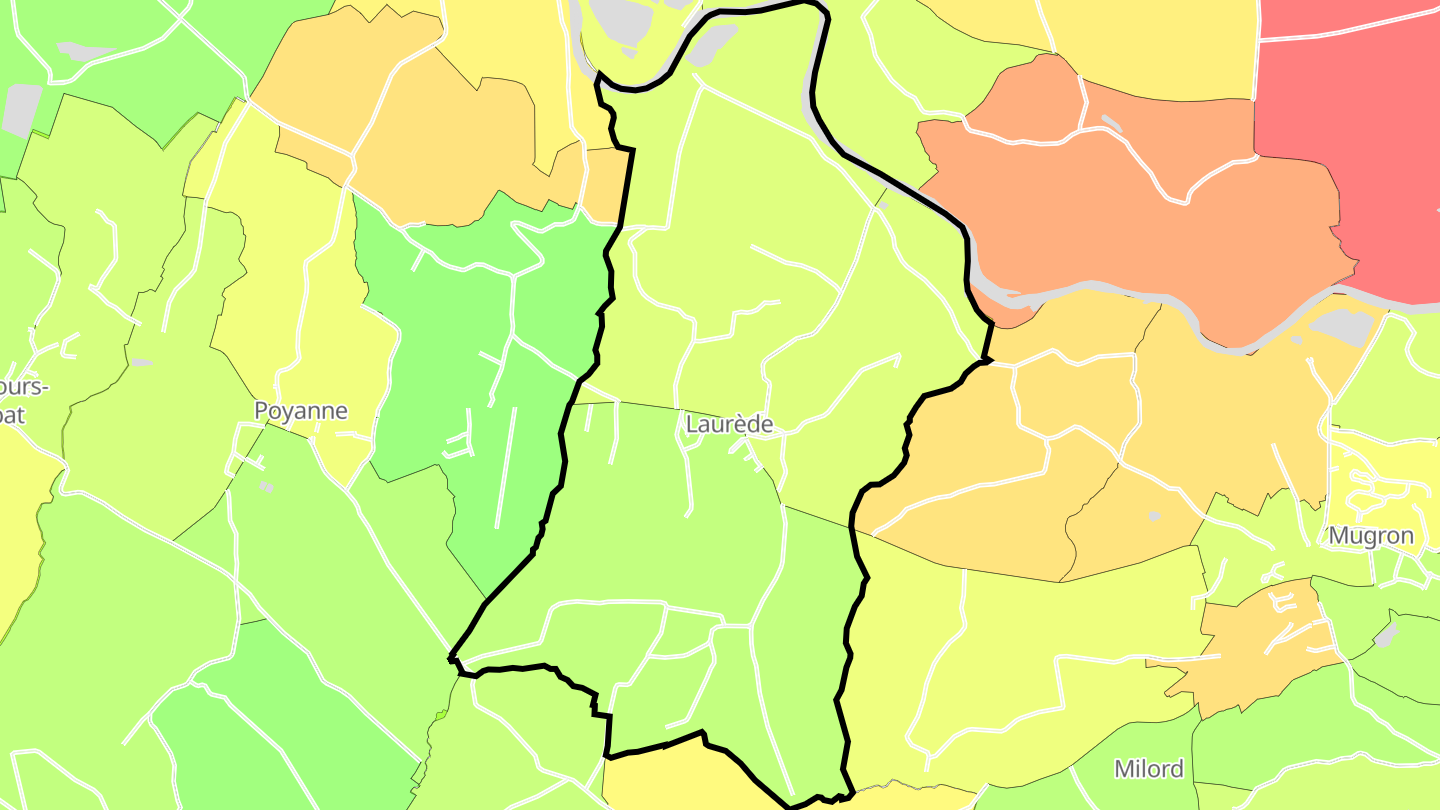 Carte des prix de l'immobilier Laurède