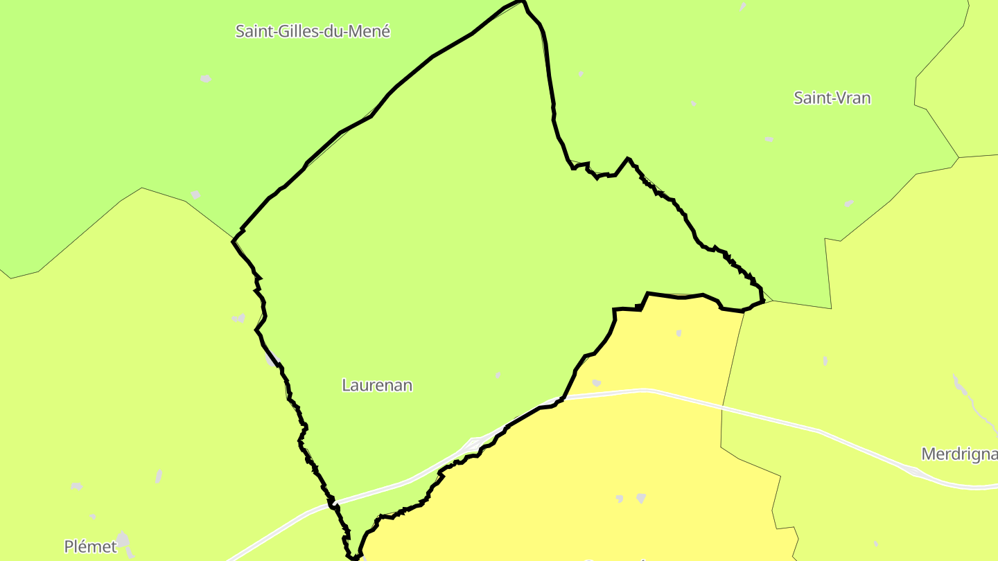 Carte des prix de l'immobilier Laurenan