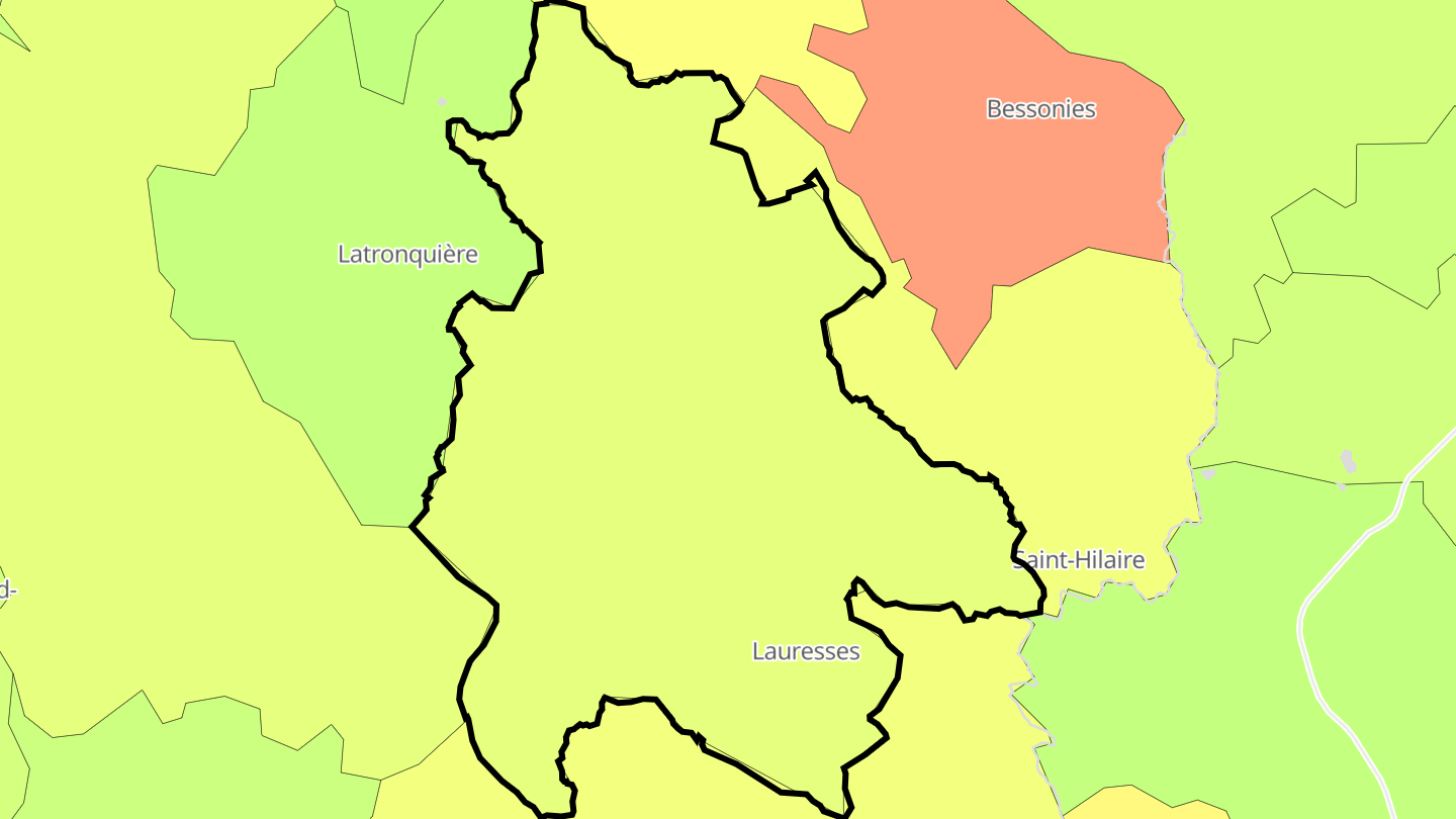 Carte des prix de l'immobilier Lauresses
