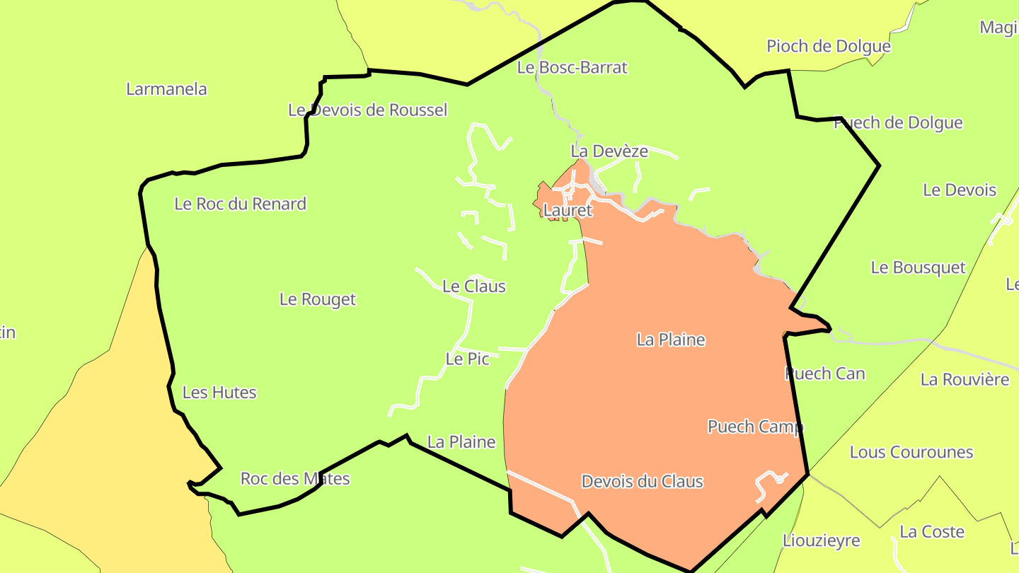 Carte des prix de l'immobilier Lauret