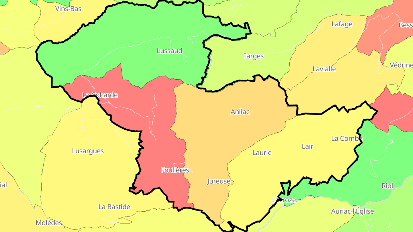 Carte des prix de l'immobilier Laurie