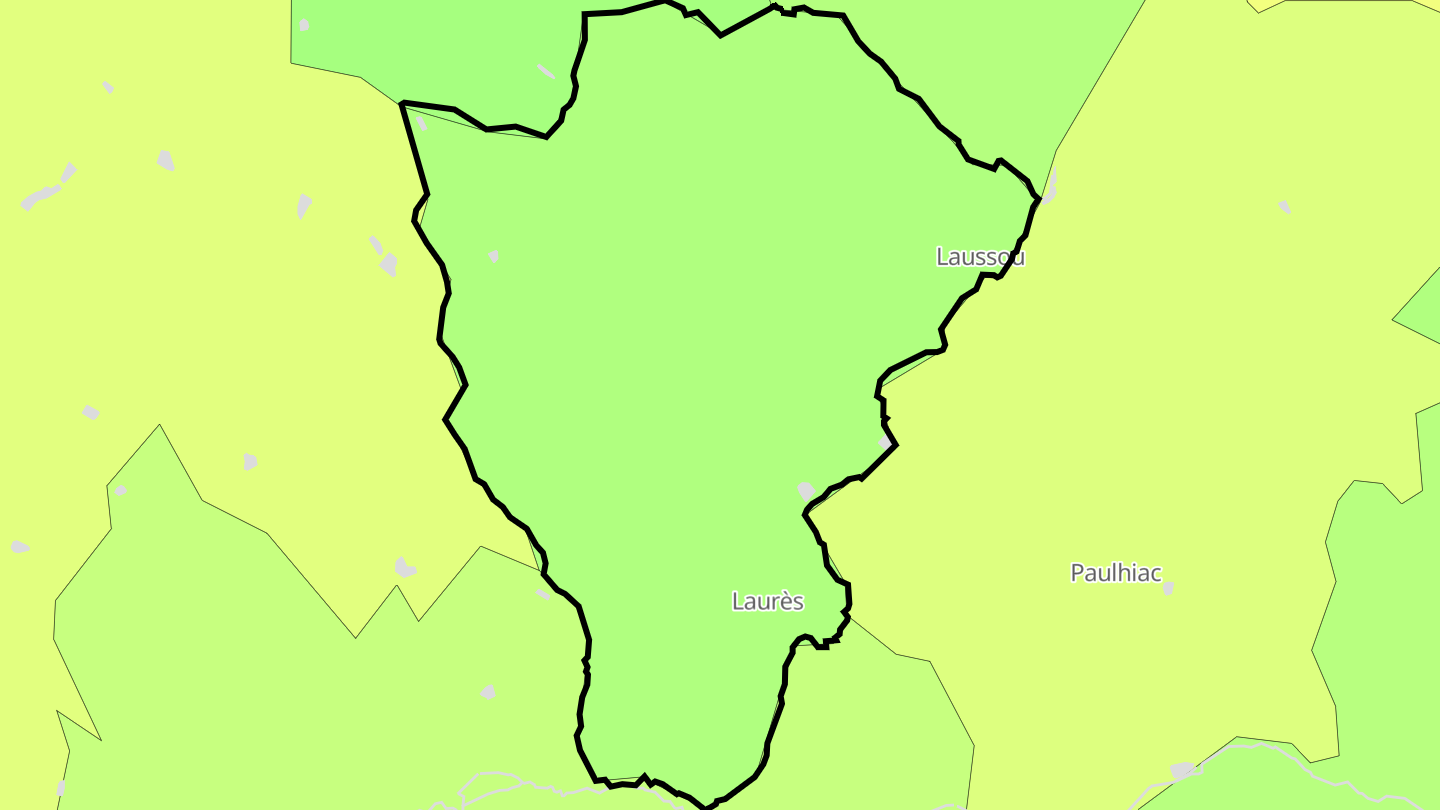 Carte des prix de l'immobilier Laussou