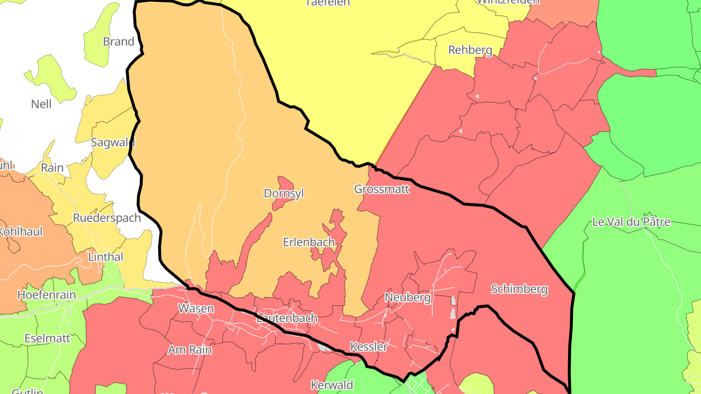 Carte des prix de l'immobilier Lautenbach